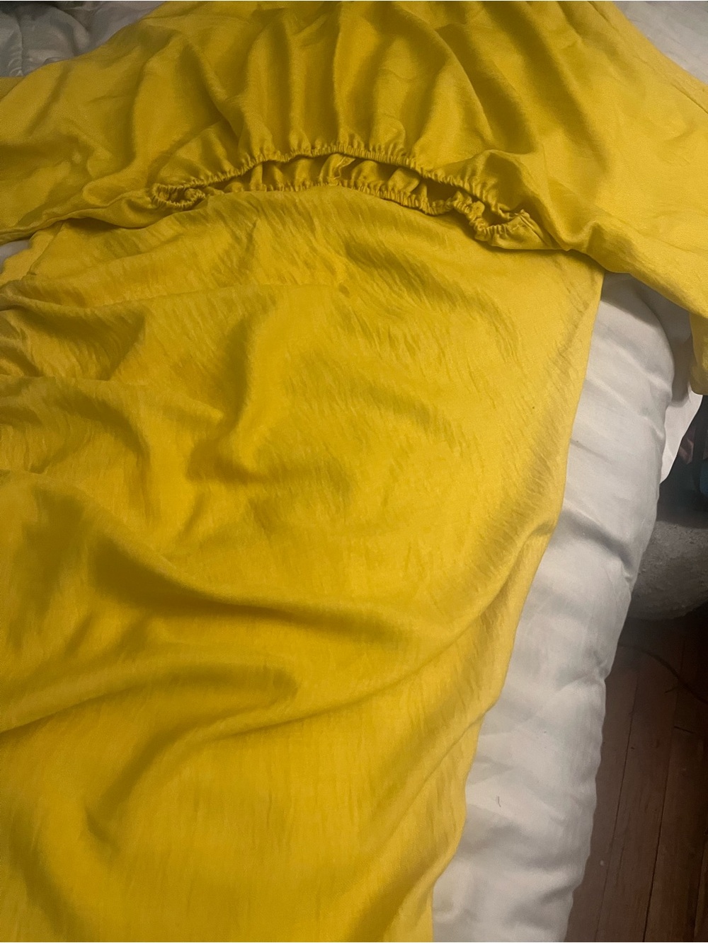 Bright Yellow Off-Shoulder Dress